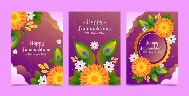 Modello di Janmashtami gradiente