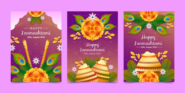 Modello di Janmashtami gradiente