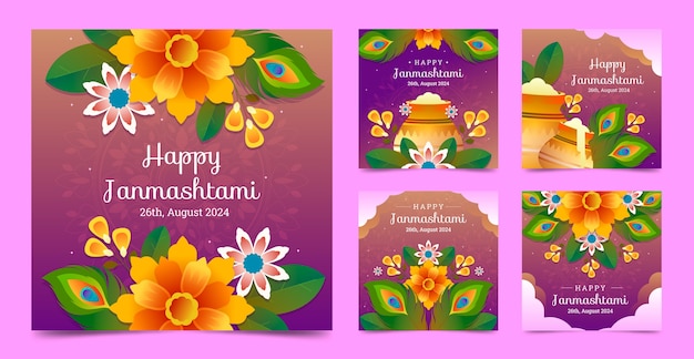 Modello di Janmashtami gradiente