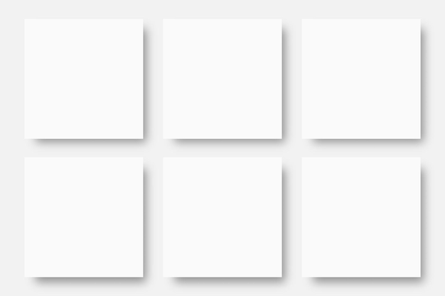 Modello di layout vettoriale minimo in cornici quadrate di colore biancoModello di banner a forma geometrica quadrata