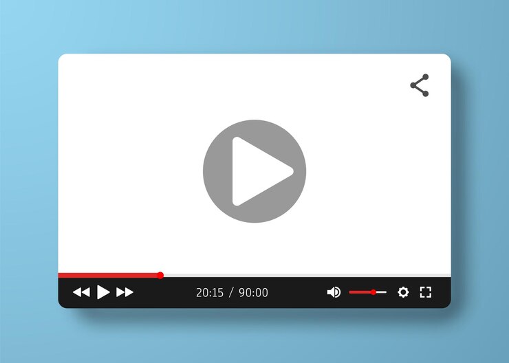 Vettore modello di lettore video per app web o mobili.