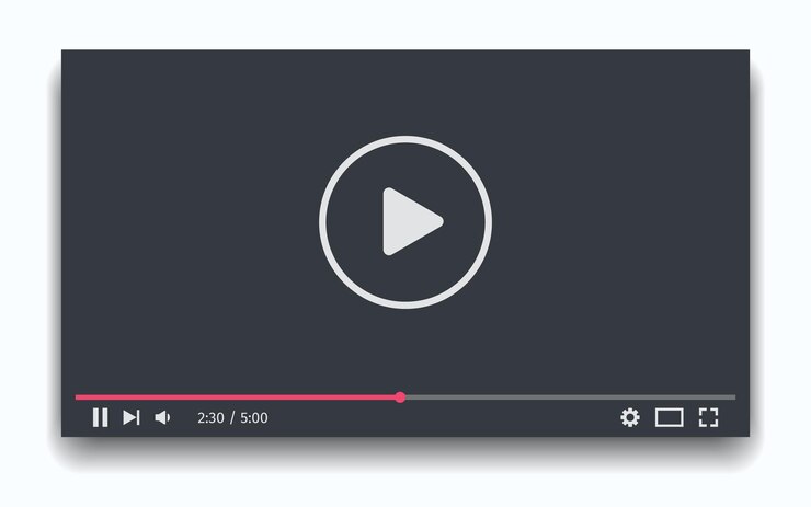 Modello di lettore video per applicazioni Web o mobili Illustrazione vettoriale