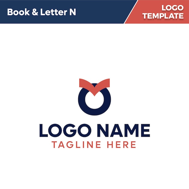 Modello di libro e logo della lettera O