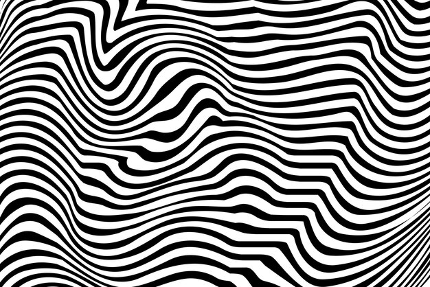 Modello di linee d'onda in bianco e nero