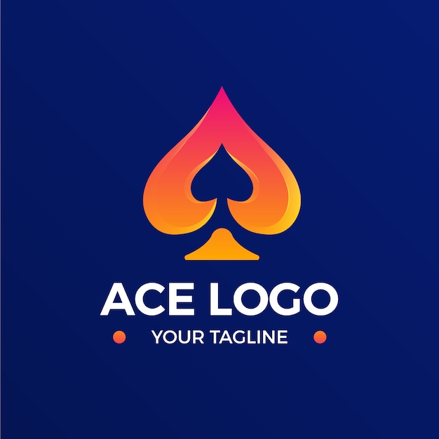 Modello di logo asso sfumato