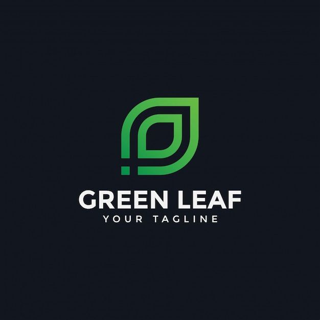 Modello di logo astratto foglia verde