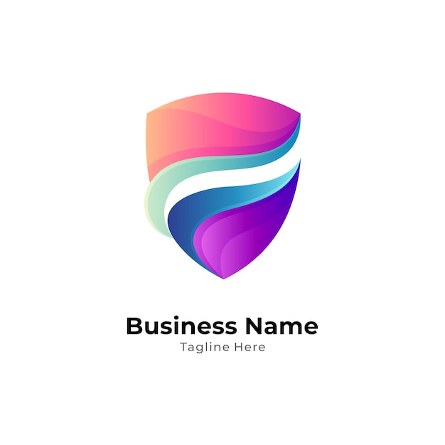 Modello di logo astratto scudo