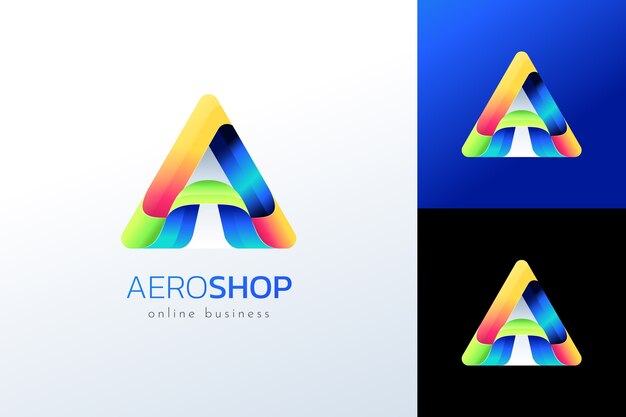 Modello di logo aziendale online in gradiente