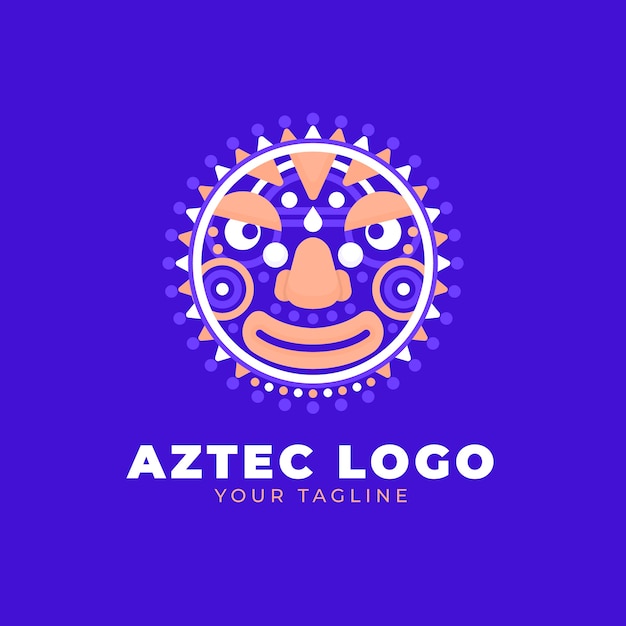 Modello di logo azteco design piatto