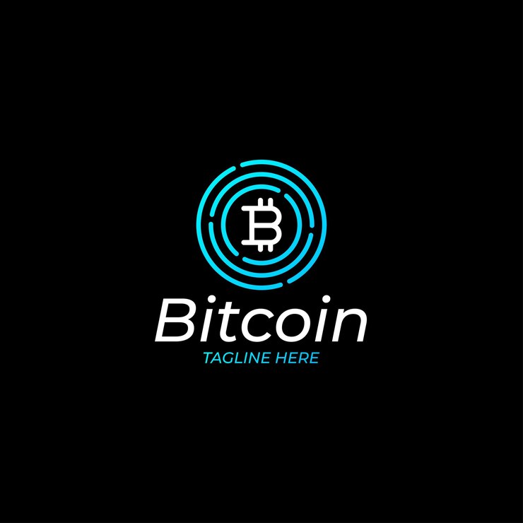 Vettore modello di logo bitcoin valuta criptovaluta vettore premium
