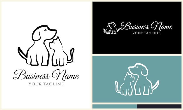 modello di logo carino per animali domestici