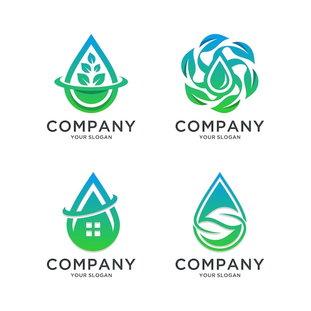 Modello di logo creativo goccia d'acqua colorata per azienda