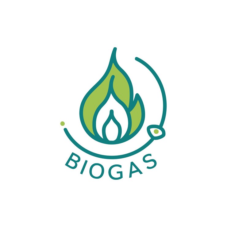 Modello di logo del biogas disegnato a mano