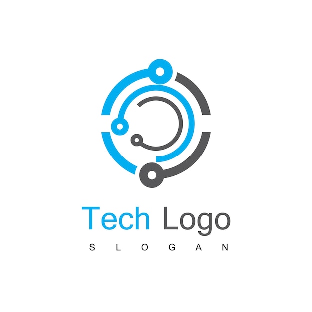 Modello di logo del circuito tecnologico