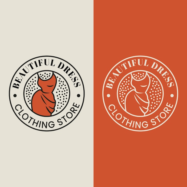 Modello di logo del negozio di abbigliamento design piatto