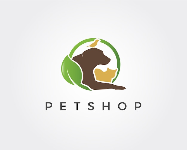 modello di logo del negozio di animali