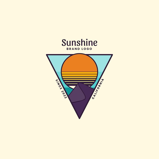 Modello di logo del sole disegnato a mano