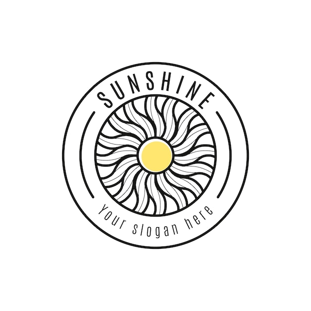 Modello di logo del sole piatto