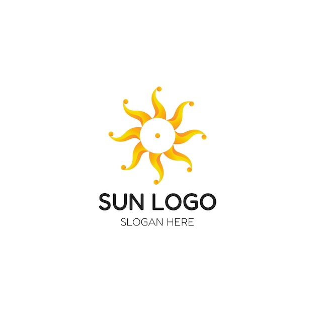 Modello di logo del sole sfumato