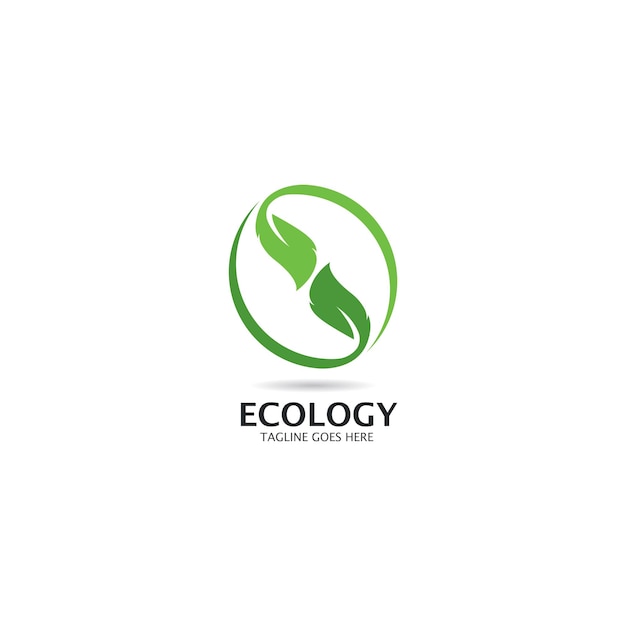 Modello di logo della foglia dell'albero di ecologia