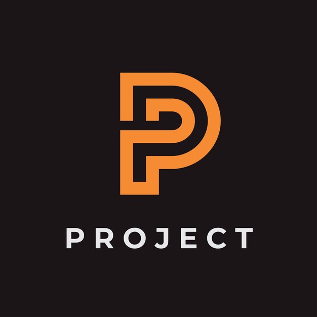 Modello di logo di combinazione di lettere P e D di monogramma