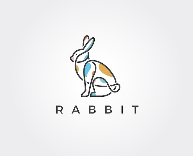 modello di logo di coniglio minimo
