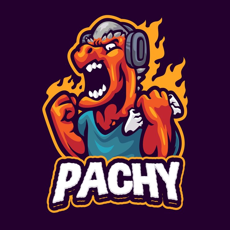 Vettore modello di logo di pachycepalosaurus gaming mascot