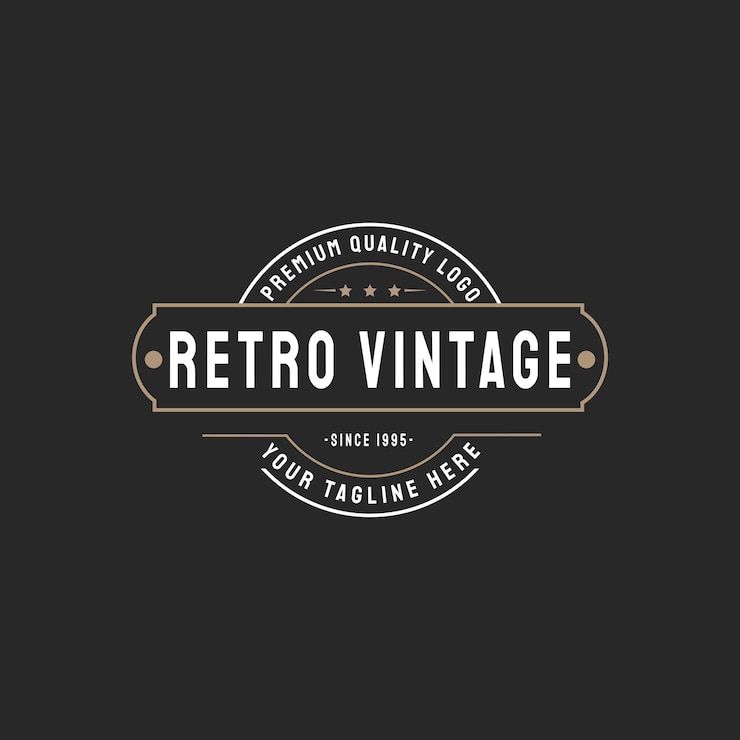 Modello di logo di tipo vintage retrò di lusso