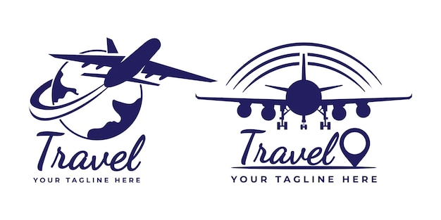 modello di logo di viaggio in aereo