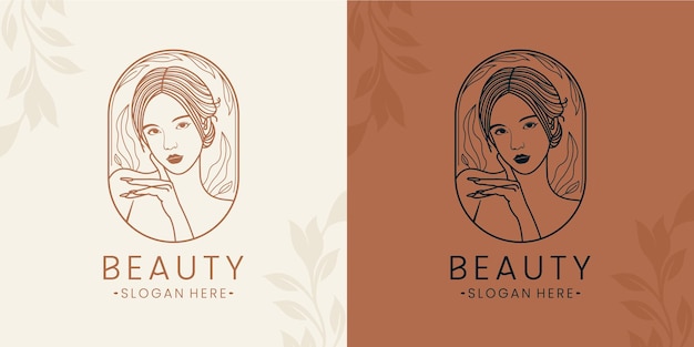 modello di logo estetico di belle donne