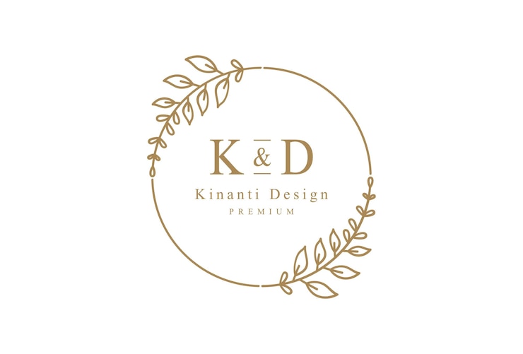 Vettore modello di logo floreale vettoriale in stile elegante e minimale con colore oro su sfondo grigio loghi di cornici circolari per badge, etichette, loghi e identità aziendale di branding
