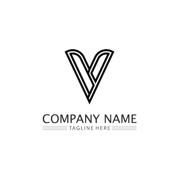 Modello di logo fulmine lettera V
