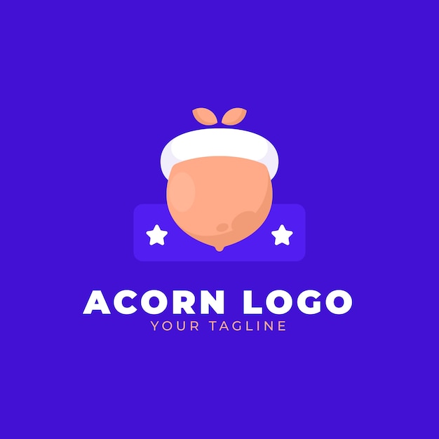 Modello di logo ghianda design piatto