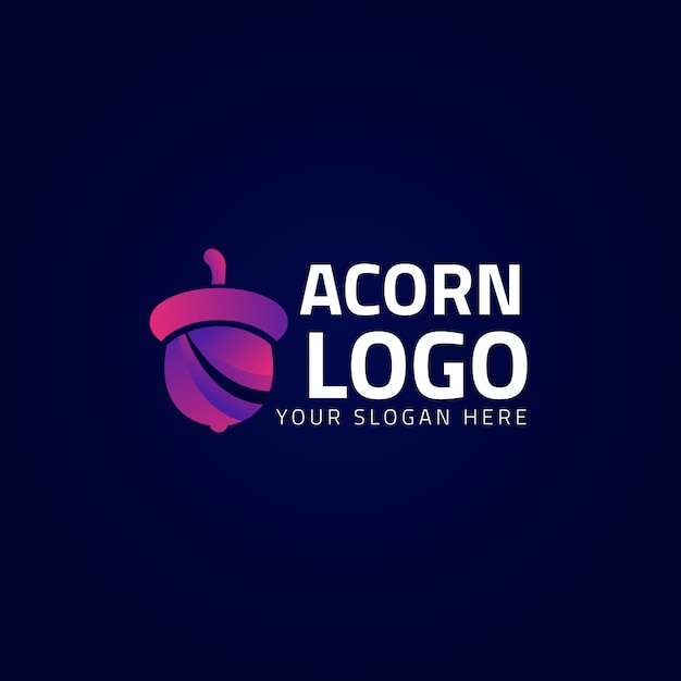 Modello di logo ghianda sfumato
