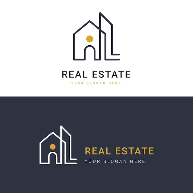 Modello di logo immobiliare Logo perfetto per le aziende legate al settore immobiliare Illustrazione vettoriale immobiliare