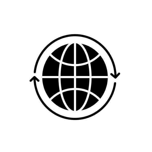 Modello di logo in stile piatto vettoriale dell'icona del globo