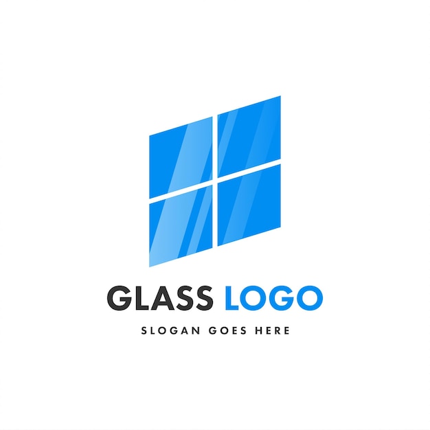 Modello di logo in vetro di design creativo