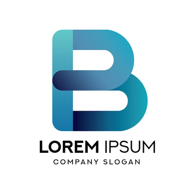 Modello di logo lettera B sfumata