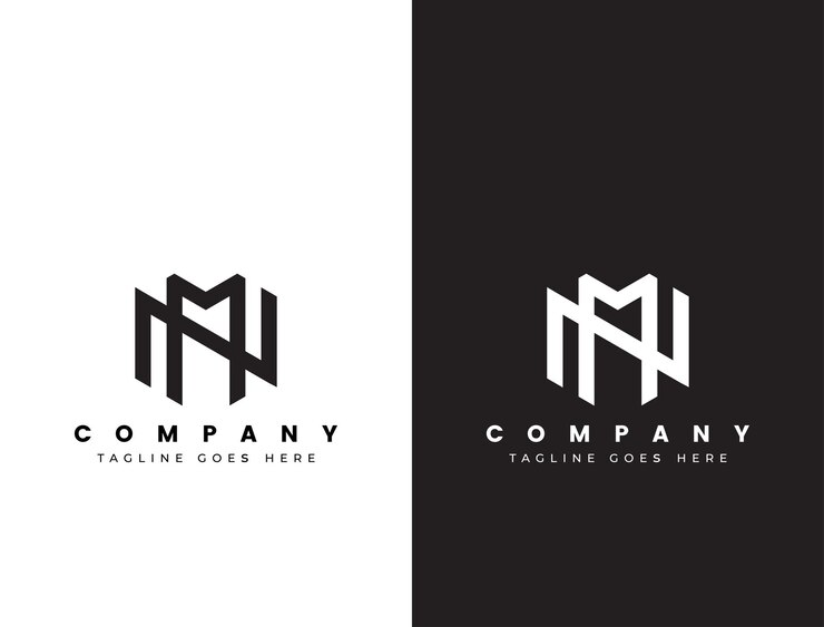 modello di logo lettera mn o nm