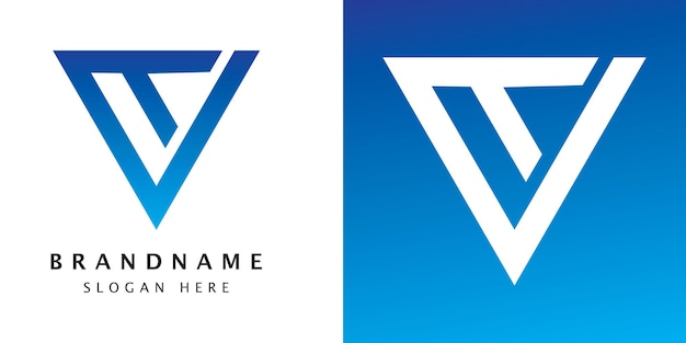 Modello di logo lettera v e t di lusso vettoriale gratuito