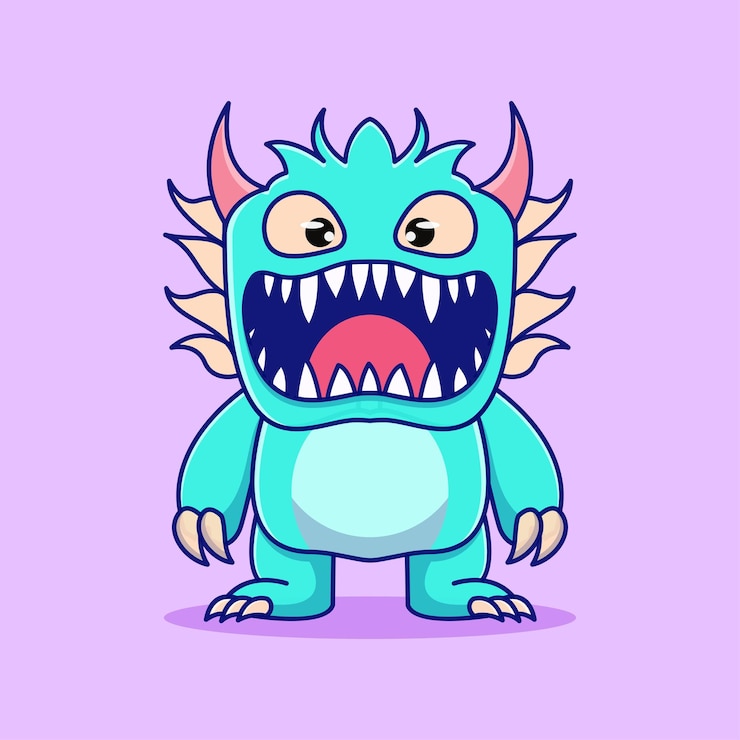 Vettore modello di logo mascotte personaggio mostro