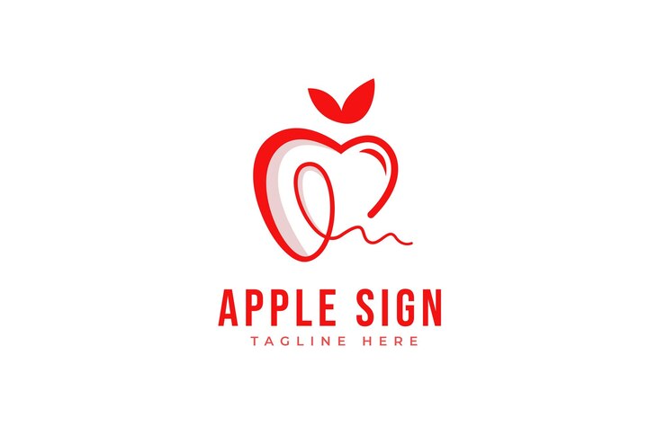 Modello di logo moderno di Apple Sign