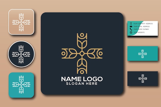 modello di logo monogramma fiore