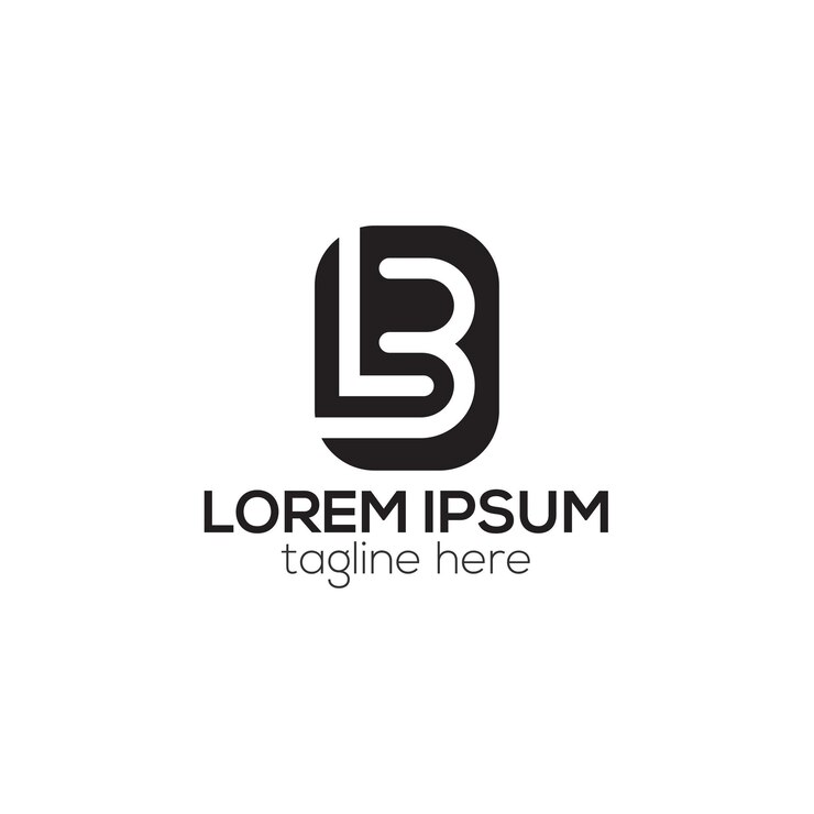 Modello di logo monogramma lettera creativa lb, bl