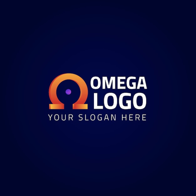Modello di logo omega sfumato