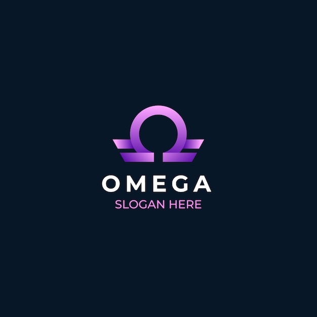 Modello di logo omega sfumato