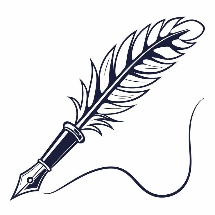 Vettore modello di logo penna d'oca
