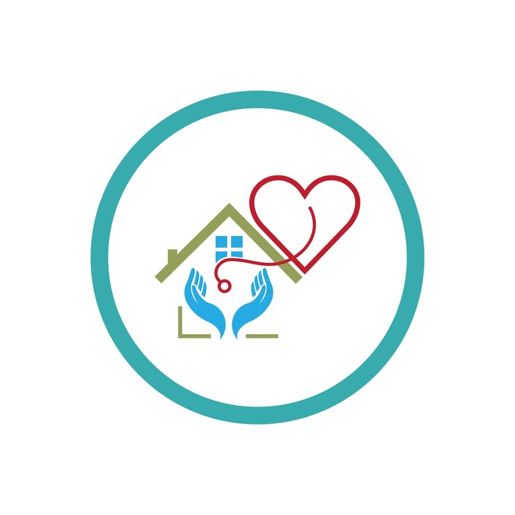 Vettore modello di logo per l'assistenza domiciliare logo della casa medica