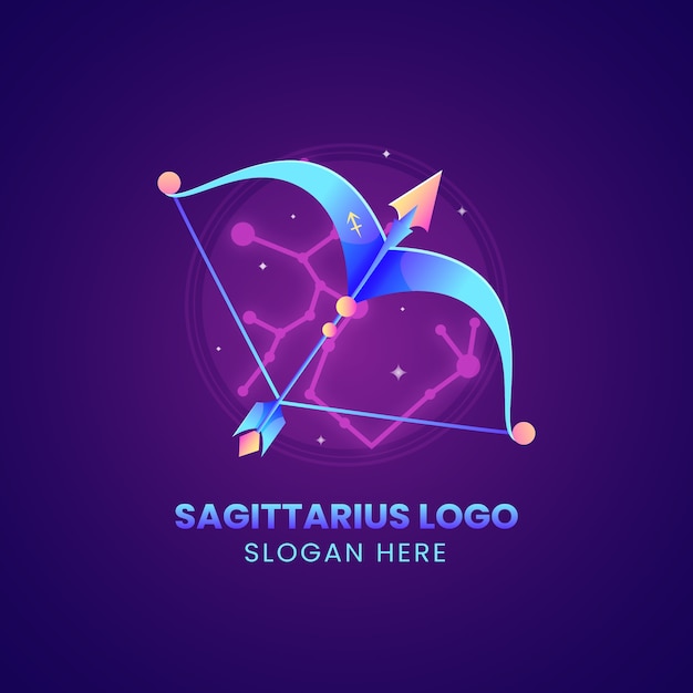 Modello di logo Sagittario sfumato