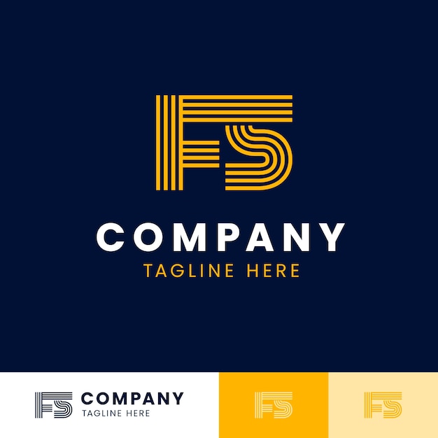 Modello di logo sf o fs design piatto